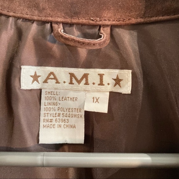 AMI Sz 1X Suede Leather Snap Closure Lined Classic Jacket - Picture 2 of 9